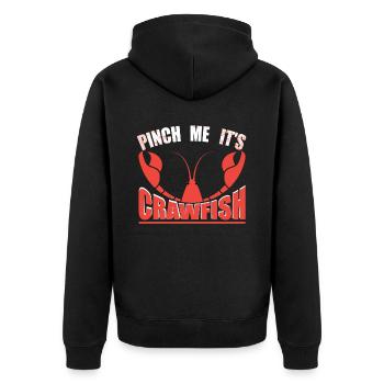Pinch Me, It's Crawfish shell vibes - Unisex Premium Organic Zip Hoodie - black - Back - Nico (187cm)