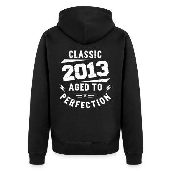 2013 Classic 2013 Anniversary Gift 2013 Vintage - Unisex Premium Organic Zip Hoodie - black - Back - Nico (187cm)
