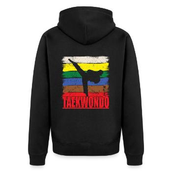 Taekwondo pour les amateurs d’arts martiaux Kick - Veste à capuche bio Premium Unisexe - noir - Dos - Nico (187cm)