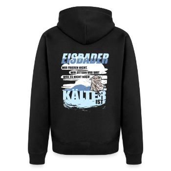 BATHS Don't freeze, we tremble with anger Humor - Unisex Premium Organic Zip Hoodie - black - Back - Nico (187cm)
