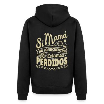 Si maman ne le trouve pas - Veste à capuche bio Premium Unisexe - noir - Dos - Nico (187cm)