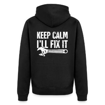 Mechanic Keep Calm I'll Fix It - Unisex Premium Organic Zip Hoodie - black - Back - Nico (187cm)