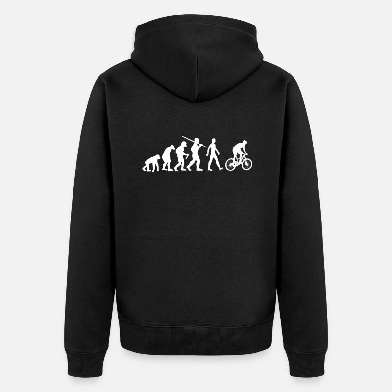 Radfahrer Evolution Biker - Unisex Premium Bio Zip Hoodie - Schwarz
