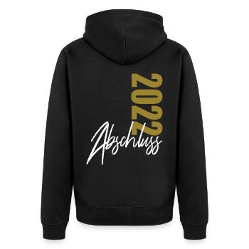 Abschluss 2022 modernes Motiv - Unisex Premium Bio Zip Hoodie - Schwarz - Hinten - Nico (187cm)