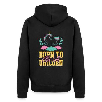 Einhorn est né pour être une licorne - Veste à capuche bio Premium Unisexe - noir - Dos - Nico (187cm)