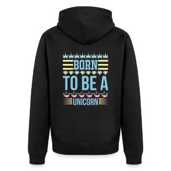 Einhorn est né pour être une licorne - Veste à capuche bio Premium Unisexe - noir - Dos - Nico (187cm)