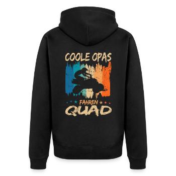 Quad fahren Quadfahrer Spruch als Geschenkidee - Unisex Premium Bio Zip Hoodie - Schwarz - Hinten - Nico (187cm)