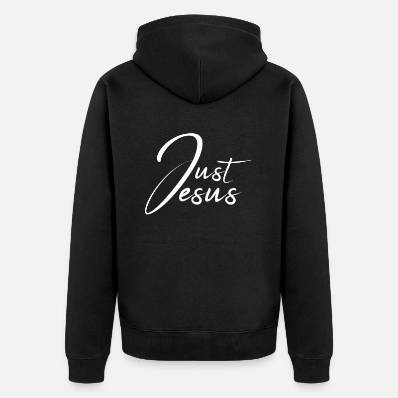Conception chrétienne Juste Jésus - Veste à capuche bio Premium Unisexe - noir