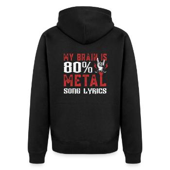 Song Lyrics Metal Spruch - Unisex Premium Bio Zip Hoodie - Schwarz - Hinten - Nico (187cm)