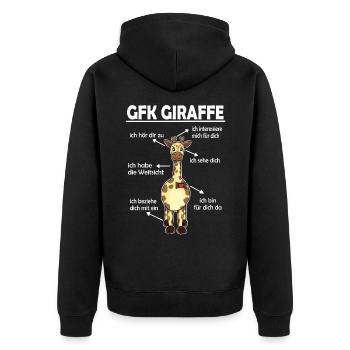 Gfk Kommunikation Giraffe Zoo Giraffensprache - Unisex Premium Bio Zip Hoodie - Schwarz - Hinten - Nico (187cm)