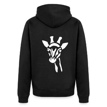 Giraffe Zoo Safari Afrika Giraffen Geburtstag - Unisex Premium Bio Zip Hoodie - Schwarz - Hinten - Nico (187cm)