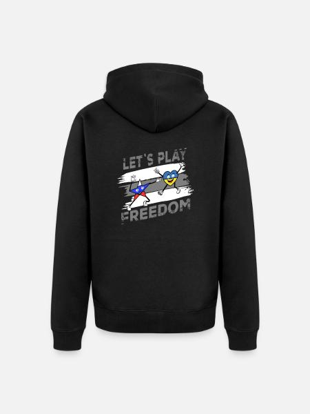 Frieden in der Ukraine - Unisex Premium Bio Zip Hoodie - Schwarz