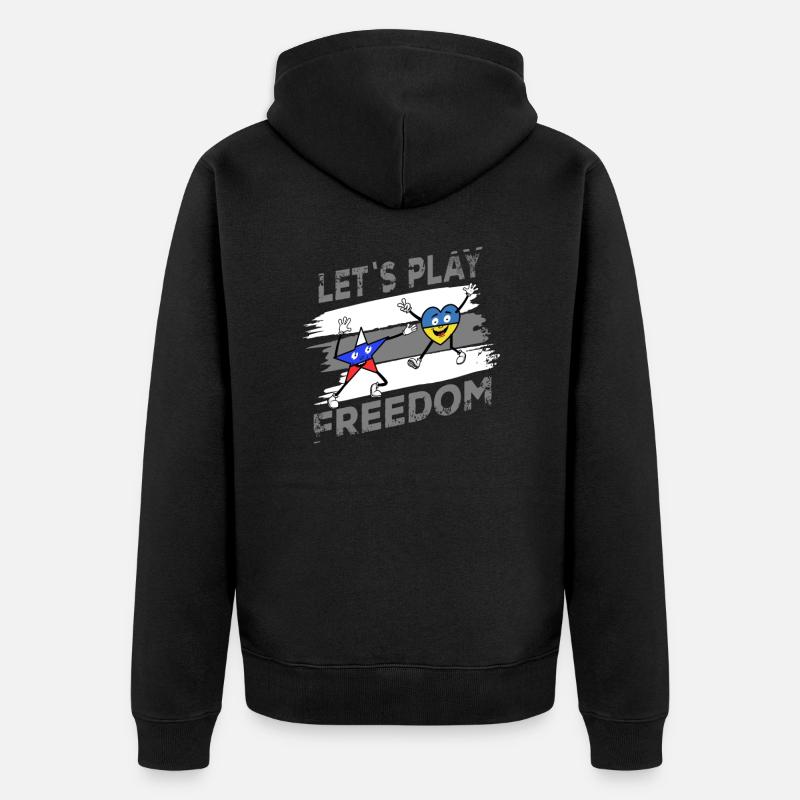 Frieden in der Ukraine - Unisex Premium Bio Zip Hoodie - Schwarz
