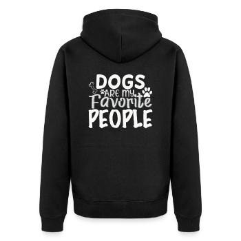 Les chiens sont mes personnes préférées - Veste à capuche bio Premium Unisexe - noir - Dos - Nico (187cm)