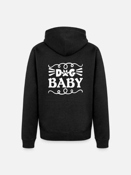 Chien Bébé - Veste à capuche bio Premium Unisexe - noir