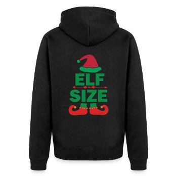 Lustiges Elfengröße Christmas Design - Unisex Premium Bio Zip Hoodie - Schwarz - Hinten - Nico (187cm)