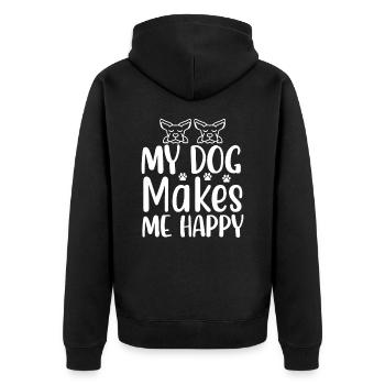 Mon chien me rend heureux - Veste à capuche bio Premium Unisexe - noir - Dos - Nico (187cm)