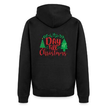 Tag bis Weihnachten Ugly Christmas Sweater - Unisex Premium Bio Zip Hoodie - Schwarz - Hinten - Nico (187cm)