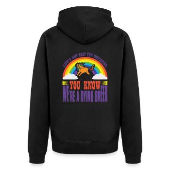 La vie n’est pas facile pour Unicorn Unicorn - Veste à capuche bio Premium Unisexe - noir - Dos - Nico (187cm)