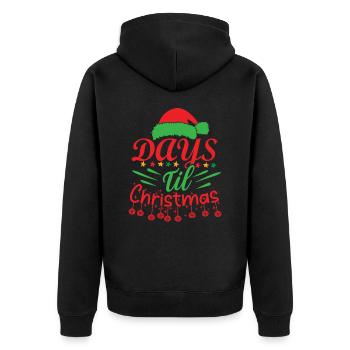 Tage bis Weihnachten Norweger Muster - Unisex Premium Bio Zip Hoodie - Schwarz - Hinten - Nico (187cm)