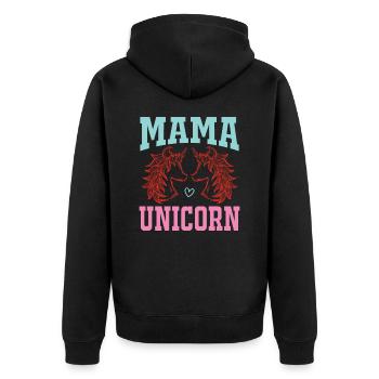 Mama Einhorn Licorne - Veste à capuche bio Premium Unisexe - noir - Dos - Nico (187cm)