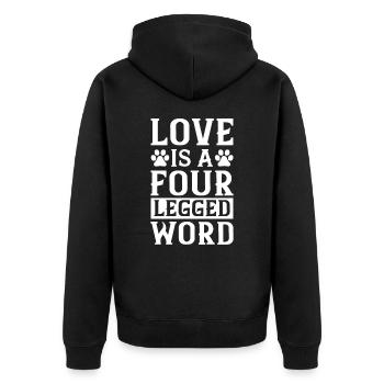 Love is a four-legged word - Unisex Premium Organic Zip Hoodie - black - Back - Nico (187cm)