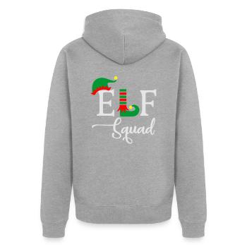 Troupe elfique Noël moche - Veste à capuche bio Premium Unisexe - gris chiné - Dos - Nico (187cm)