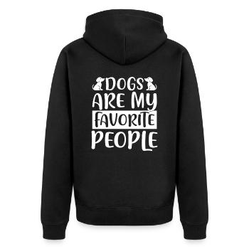Les chiens sont mes personnes préférées - Veste à capuche bio Premium Unisexe - noir - Dos - Nico (187cm)