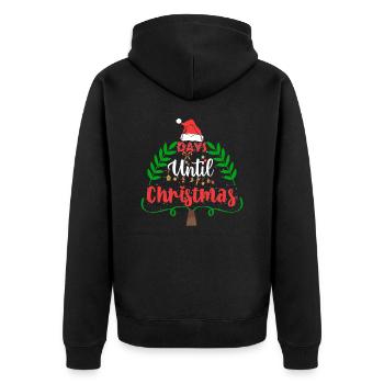 Tage bis Weihnachten - Unisex Premium Bio Zip Hoodie - Schwarz - Hinten - Nico (187cm)