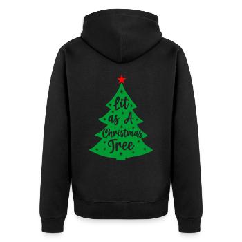 Illuminated like a Christmas tree Norwegian pattern - Unisex Premium Organic Zip Hoodie - black - Back - Nico (187cm)