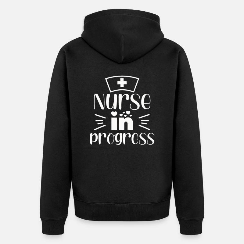 Krankenschwester in Progress - Unisex Premium Bio Zip Hoodie - Schwarz