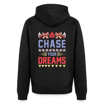 Live your dreams Unicorn - Unisex Premium Organic Zip Hoodie - black - Back - Nico (187cm)