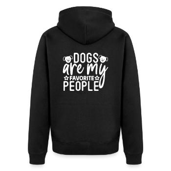 Les chiens sont mes personnes préférées - Veste à capuche bio Premium Unisexe - noir - Dos - Nico (187cm)
