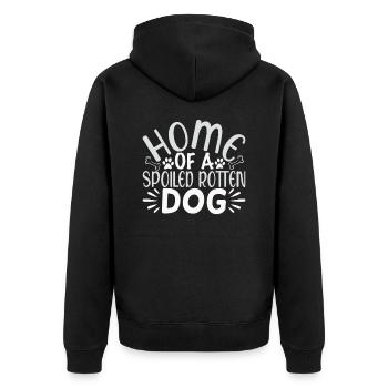 The home of a spoiled dog - Unisex Premium Organic Zip Hoodie - black - Back - Nico (187cm)
