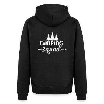 Urlaub Naturliebhaber Camping lustiger Spruch - Unisex Premium Bio Zip Hoodie - Schwarz - Hinten - Nico (187cm)