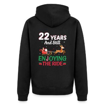 Noël moche 22 ans de plaisir de conduire - Veste à capuche bio Premium Unisexe - noir - Dos - Nico (187cm)