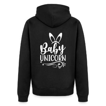 Bébé Einhorn Licorne - Veste à capuche bio Premium Unisexe - noir - Dos - Nico (187cm)