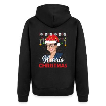 Christmas Harris - Unisex Premium Organic Zip Hoodie - black - Back - Nico (187cm)