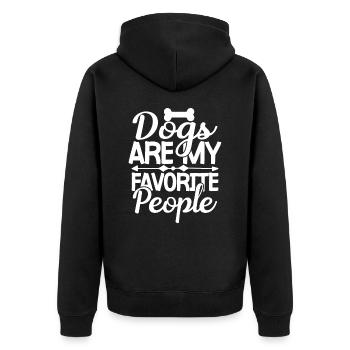 Les chiens sont mes personnes préférées - Veste à capuche bio Premium Unisexe - noir - Dos - Nico (187cm)