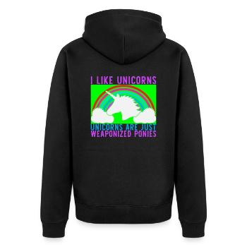J’AIME UNICORN Unicorn - Veste à capuche bio Premium Unisexe - noir - Dos - Nico (187cm)
