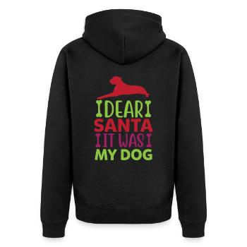 Dear Santa Claus, it was my dog - Unisex Premium Organic Zip Hoodie - black - Back - Nico (187cm)
