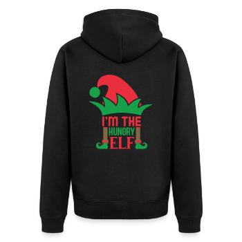 Drôle je suis l’elfe affamé Design de Noël - Veste à capuche bio Premium Unisexe - noir - Dos - Nico (187cm)