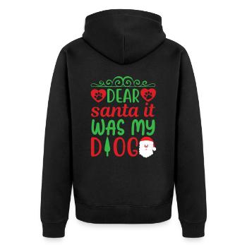 Dear Santa Claus, it was my dog - Unisex Premium Organic Zip Hoodie - black - Back - Nico (187cm)