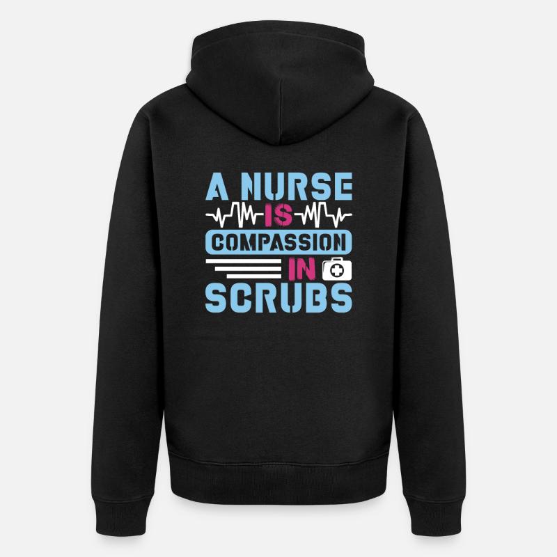 Krankenschwester Barmherzigkeit - Unisex Premium Bio Zip Hoodie - Schwarz