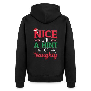Schön mit einem Hauch von unanständig Christmas - Unisex Premium Bio Zip Hoodie - Schwarz - Hinten - Nico (187cm)