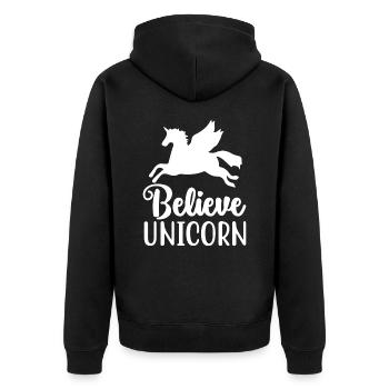 Croyance en la licorne Licorne - Veste à capuche bio Premium Unisexe - noir - Dos - Nico (187cm)