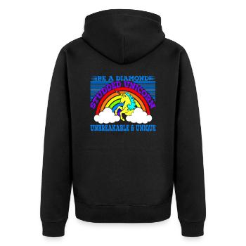 Soyez une licorne sertie de diamants - Veste à capuche bio Premium Unisexe - noir - Dos - Nico (187cm)