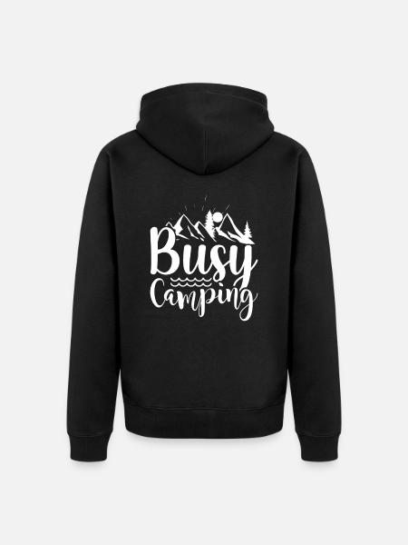Diligent camping hiking shirt - Unisex Premium Organic Zip Hoodie - black