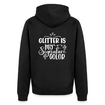 Glitter Is My Signature Color Unicorn - Unisex Premium Organic Zip Hoodie - black - Back - Nico (187cm)
