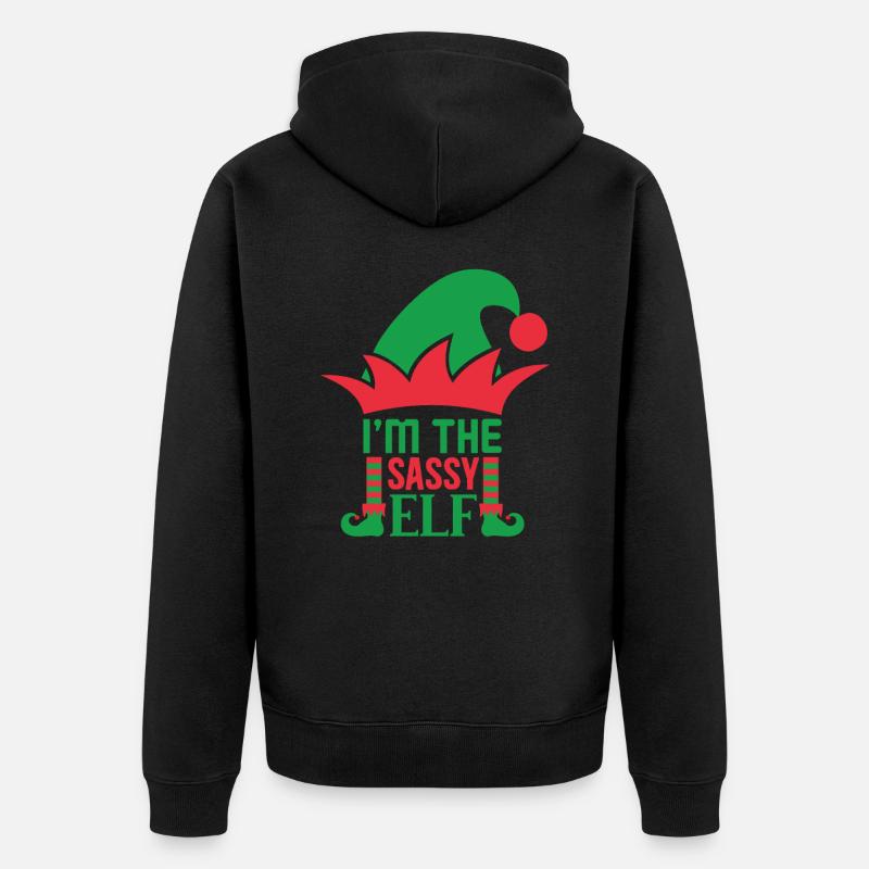 Ich bin der freche Elf - Unisex Premium Bio Zip Hoodie - Schwarz